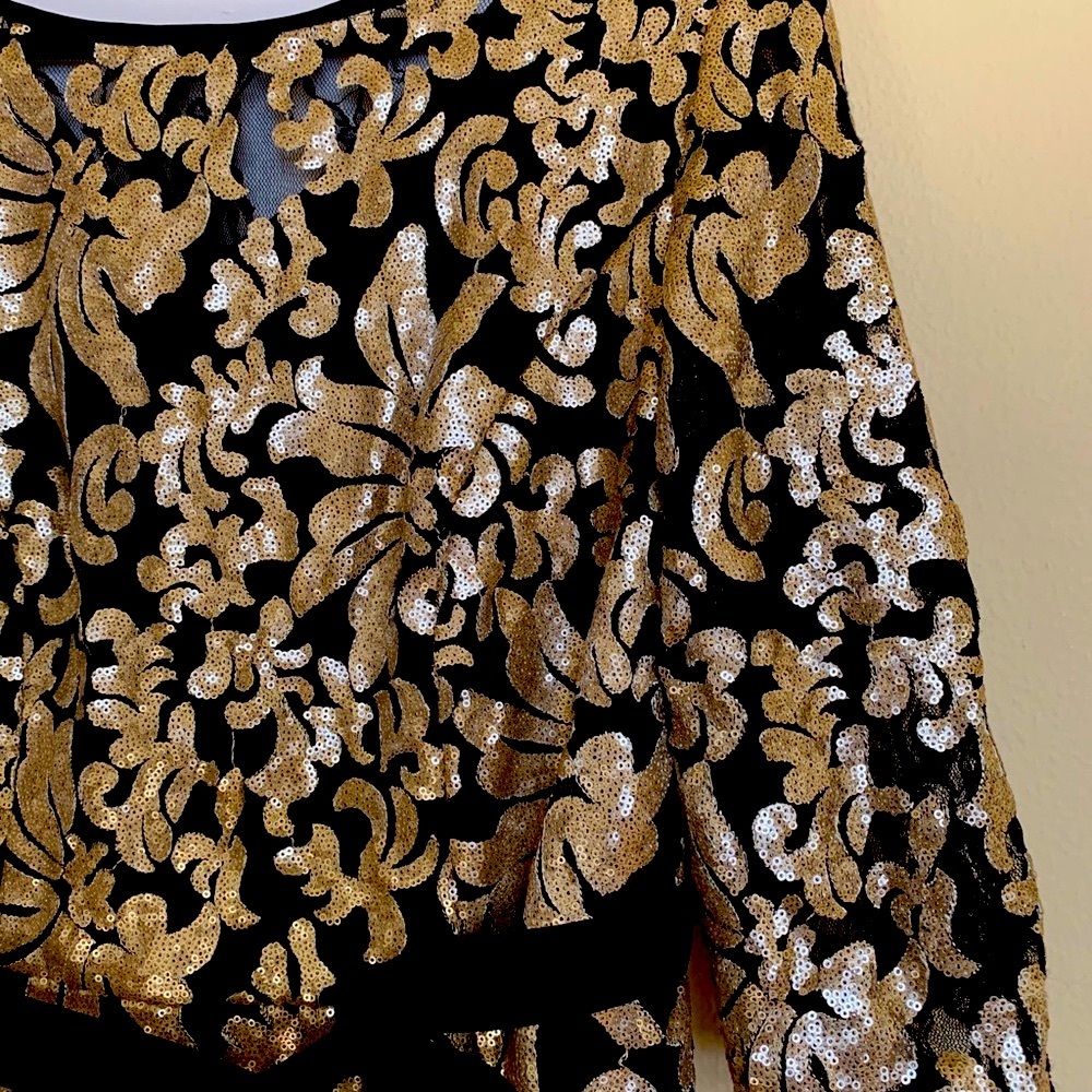 Black Gold Sequin Dress
